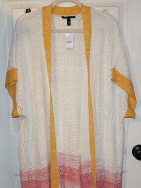 NWT Lane Bryant open front long short sleeve sweater size 26/28 PRETTY!